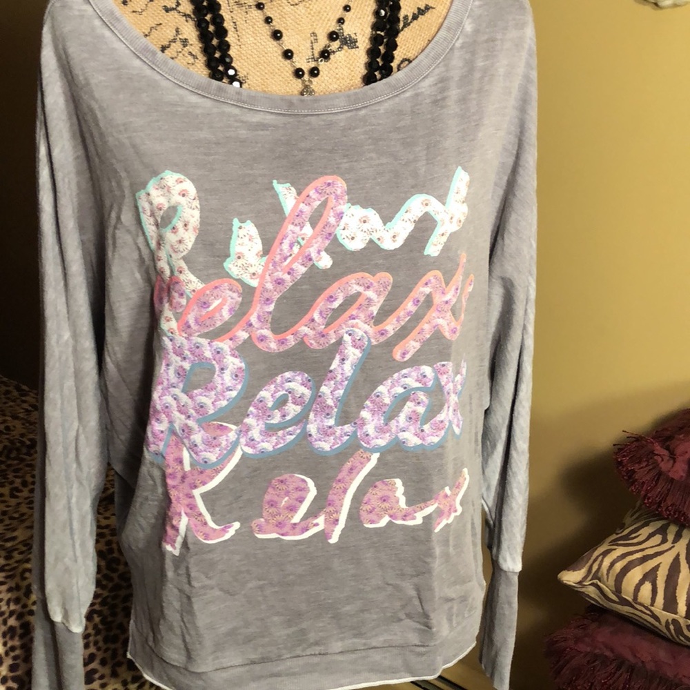 CHASER “Relax” Gray Sweatshirt